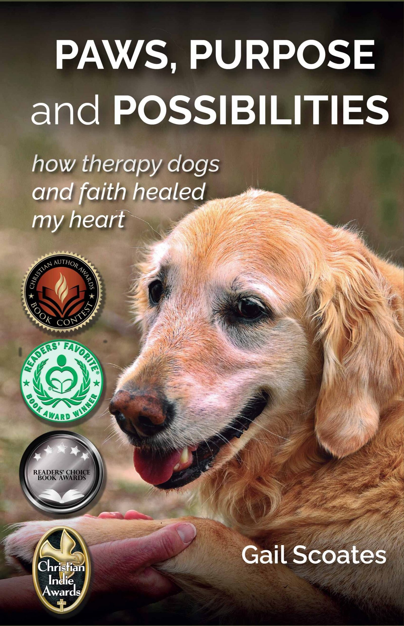 Paws Purpose and Possibilities Book Cover and Awards